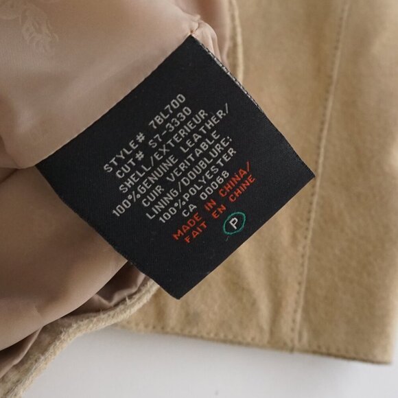 Vintage Denver Hayes Beige 100% Suede Leather Button Up Blazer Jacket 2Xl - Picture 14 of 15